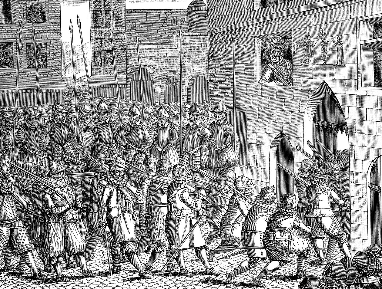هنري الرابع من فرنسا يراقب رحيل الإسبان من باريس ، 22 مارس 1594 بواسطة غير معروف