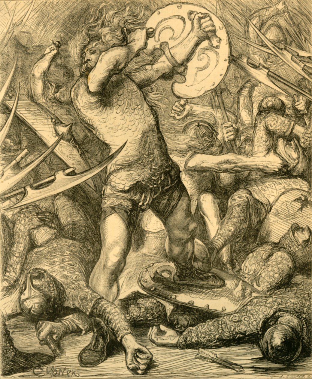 Hereward قطع طريقه من خلال المضيف نورمان ، c1890. بواسطة غير معروف