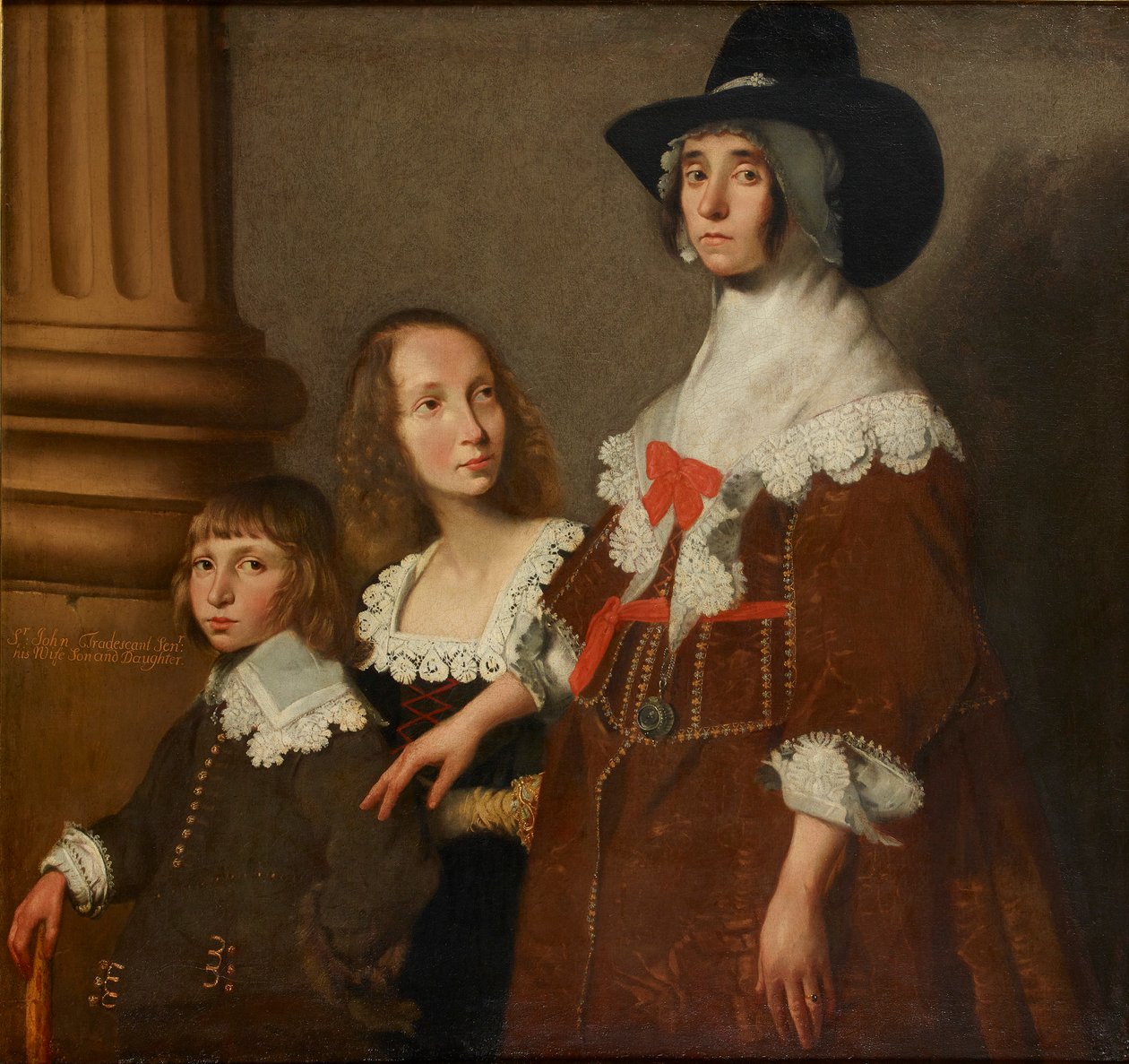 هيستر تريدسكانت وأبناؤها ، جون وفرانسيس ، عام 1644 بواسطة غير معروف