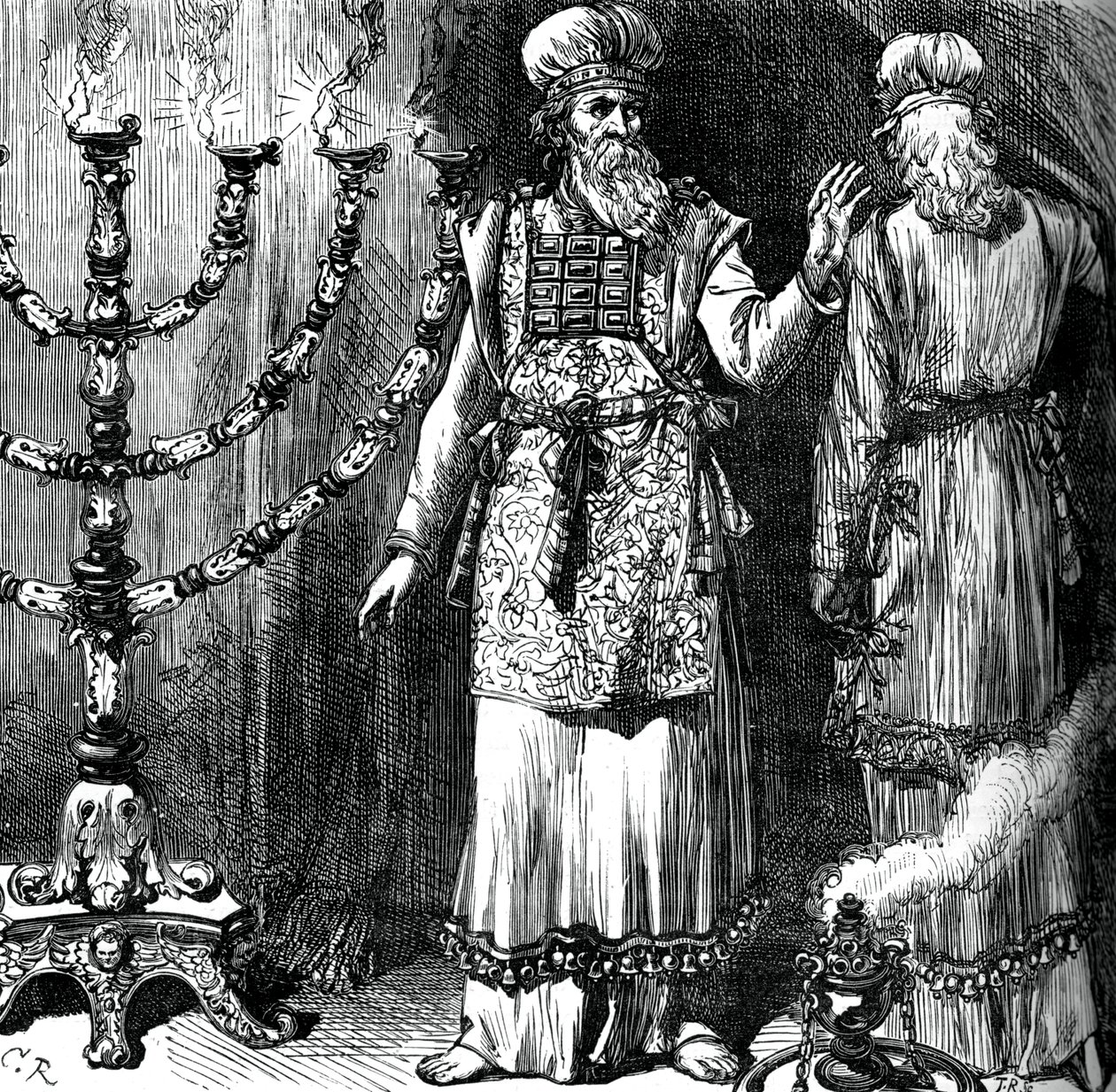 رؤساء الكهنة ، يظهرون الجلباب والكتان ، c1880 بواسطة غير معروف