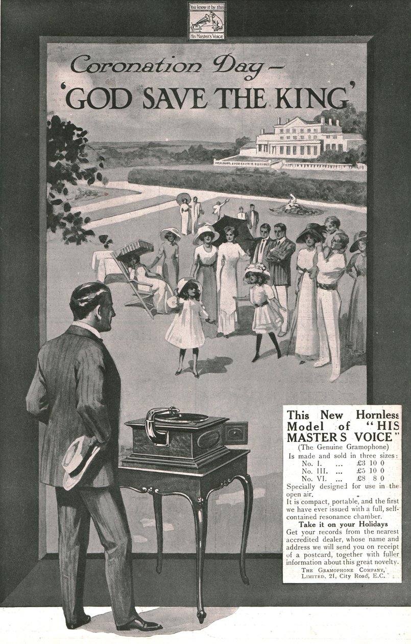 إعلان صوت سيده ، 1911. بواسطة غير معروف