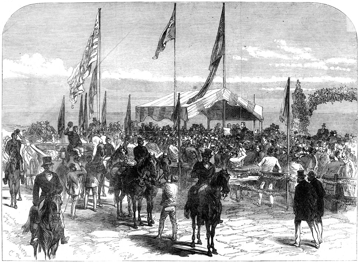 صاحب السمو الملكي يتسلم عنوان مؤسسة غلينليغ ، أستراليا ، 1868 بواسطة غير معروف