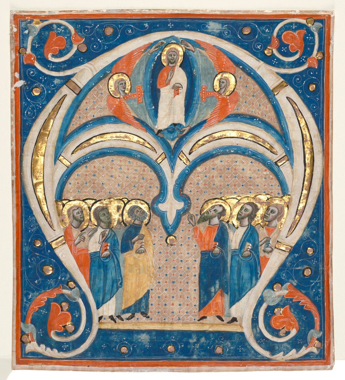 الأولي التأريخي المستخرج من المجيب: المسيح في الجلالة مع القديسين ، ج. 1280-1300. بواسطة غير معروف