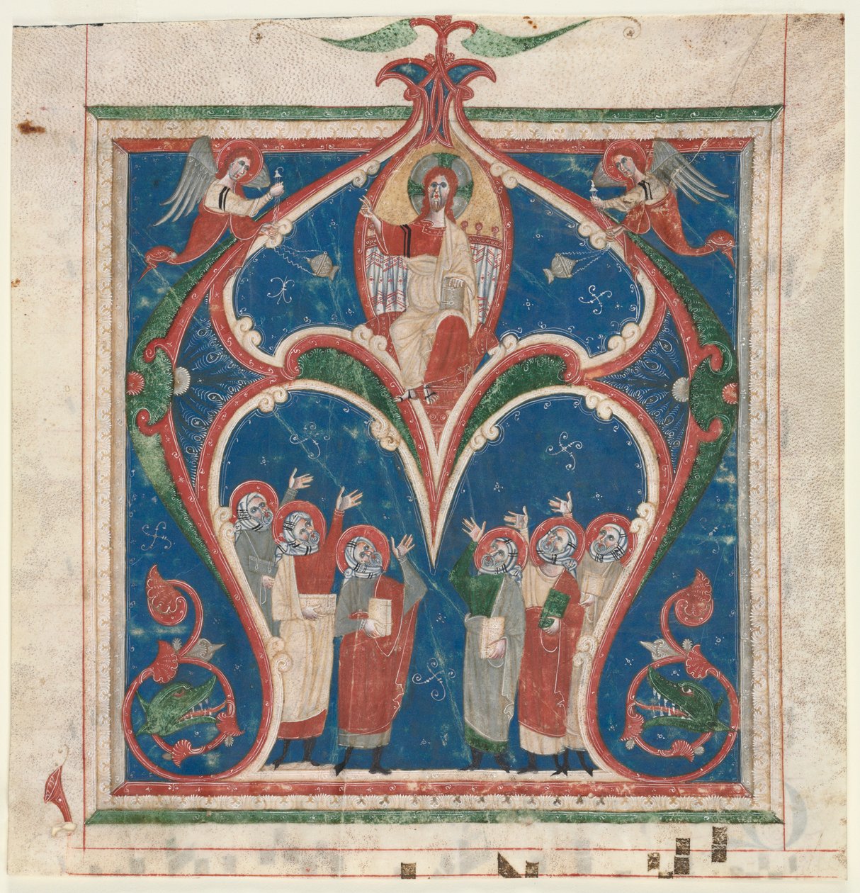 الأولي المؤرَّخ أَخْذَ مِنْ كَتِبٍ وَقْدٍ: المسيح في الجلالة مع الأنبياء ، ج. 1280-1300. بواسطة غير معروف