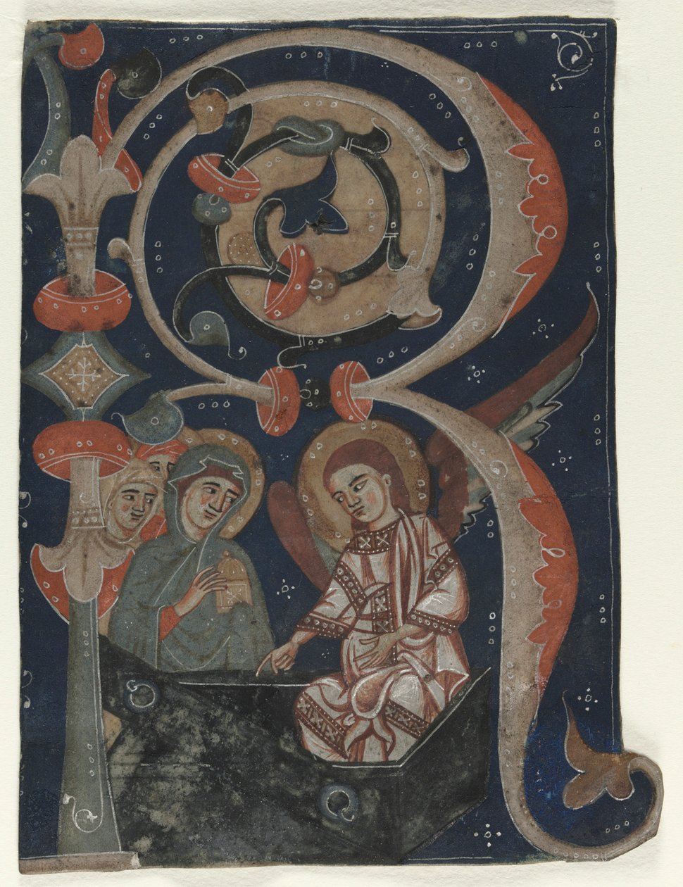 R الأولي التأريخي المستأصل من تدريجي: The Marys at the Tomb ، ج. 1200-1230. بواسطة غير معروف