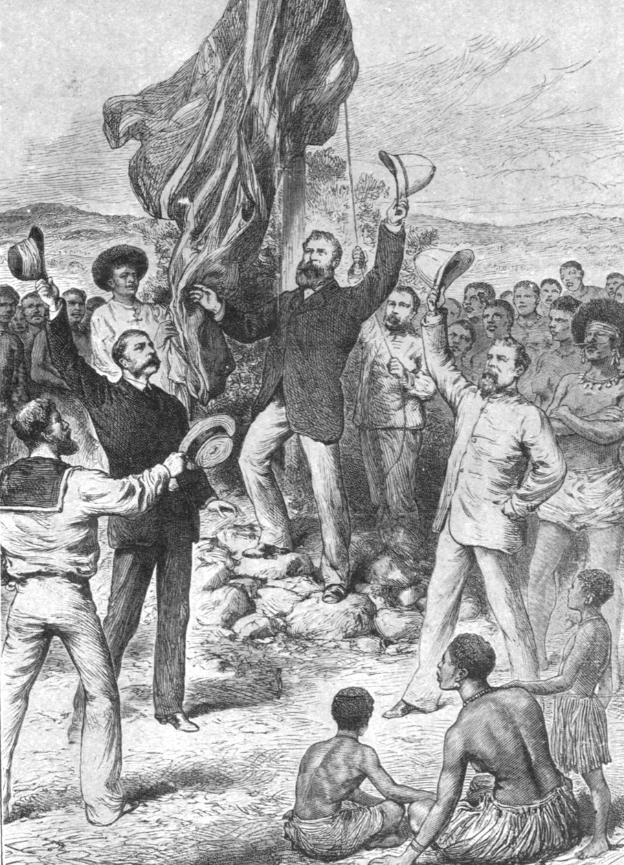 رفع العلم البريطاني في غينيا الجديدة ، 1883: السيد تشستر ... يدعو إلى ثلاثة هتافات ، 1901. بواسطة غير معروف
