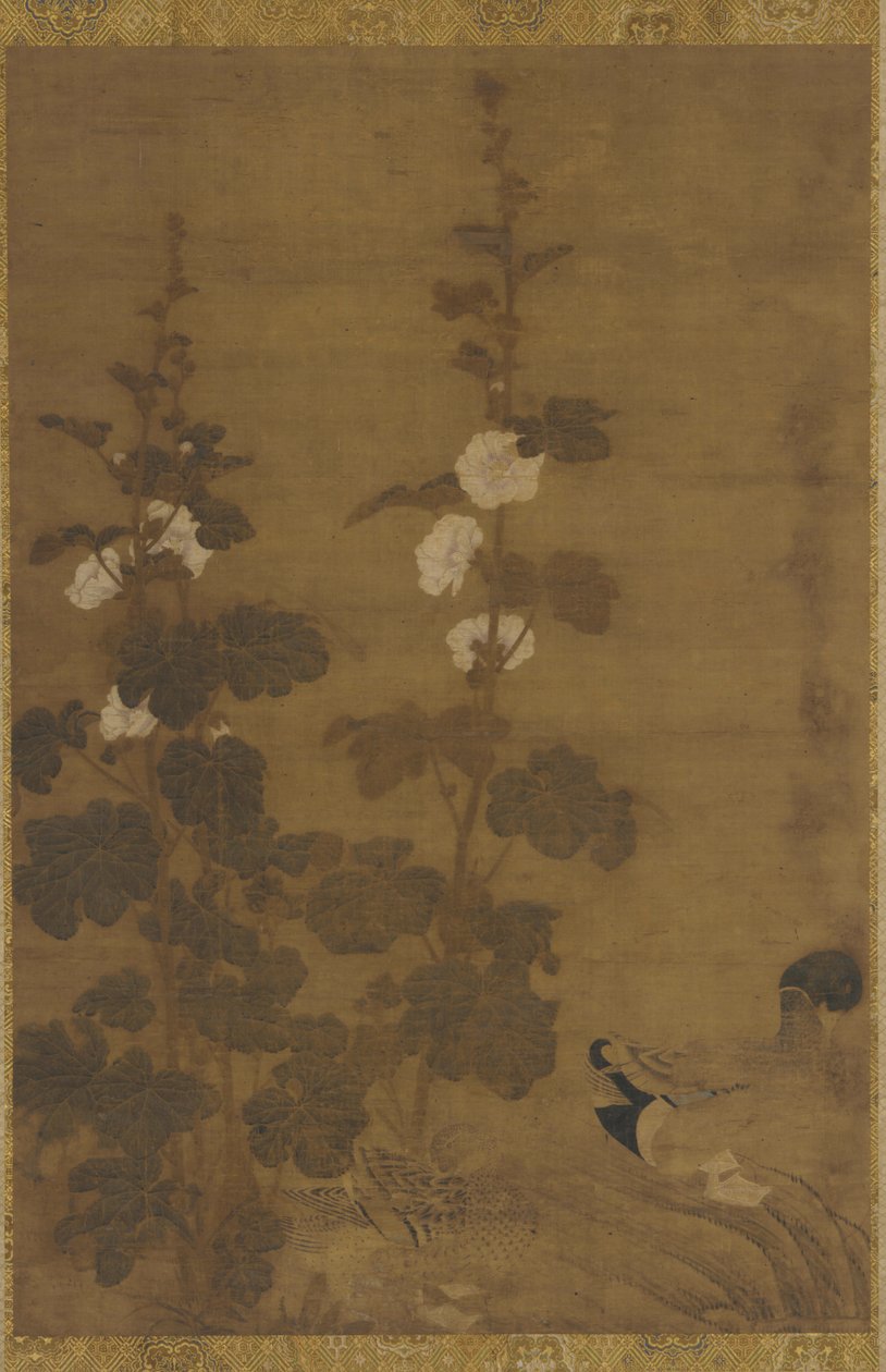 Hollyhocks and Ducks ، سلالة مينغ ، 1368-1644. بواسطة غير معروف