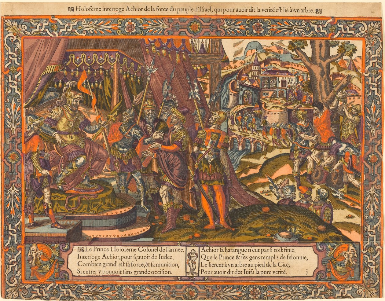 Holofernes استجواب Achior ، ج. 1575. بواسطة غير معروف