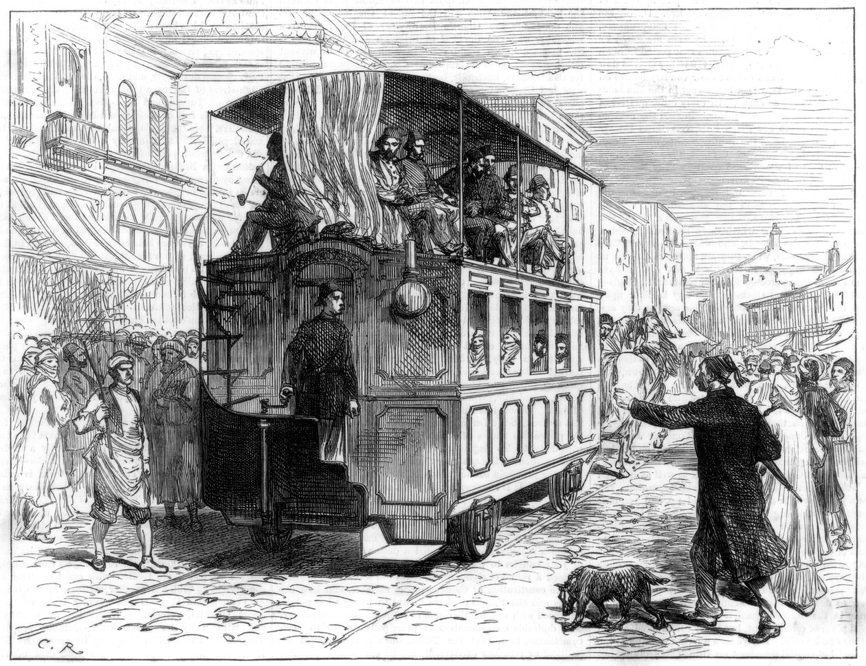 ترام تجرّه الخيول ، القسطنطينية ، 1877 بواسطة غير معروف