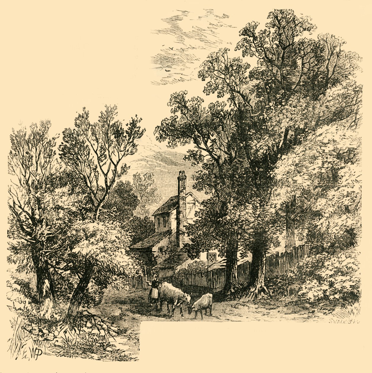 منزل في كرافن هيل عام 1760 ، c1876. بواسطة غير معروف