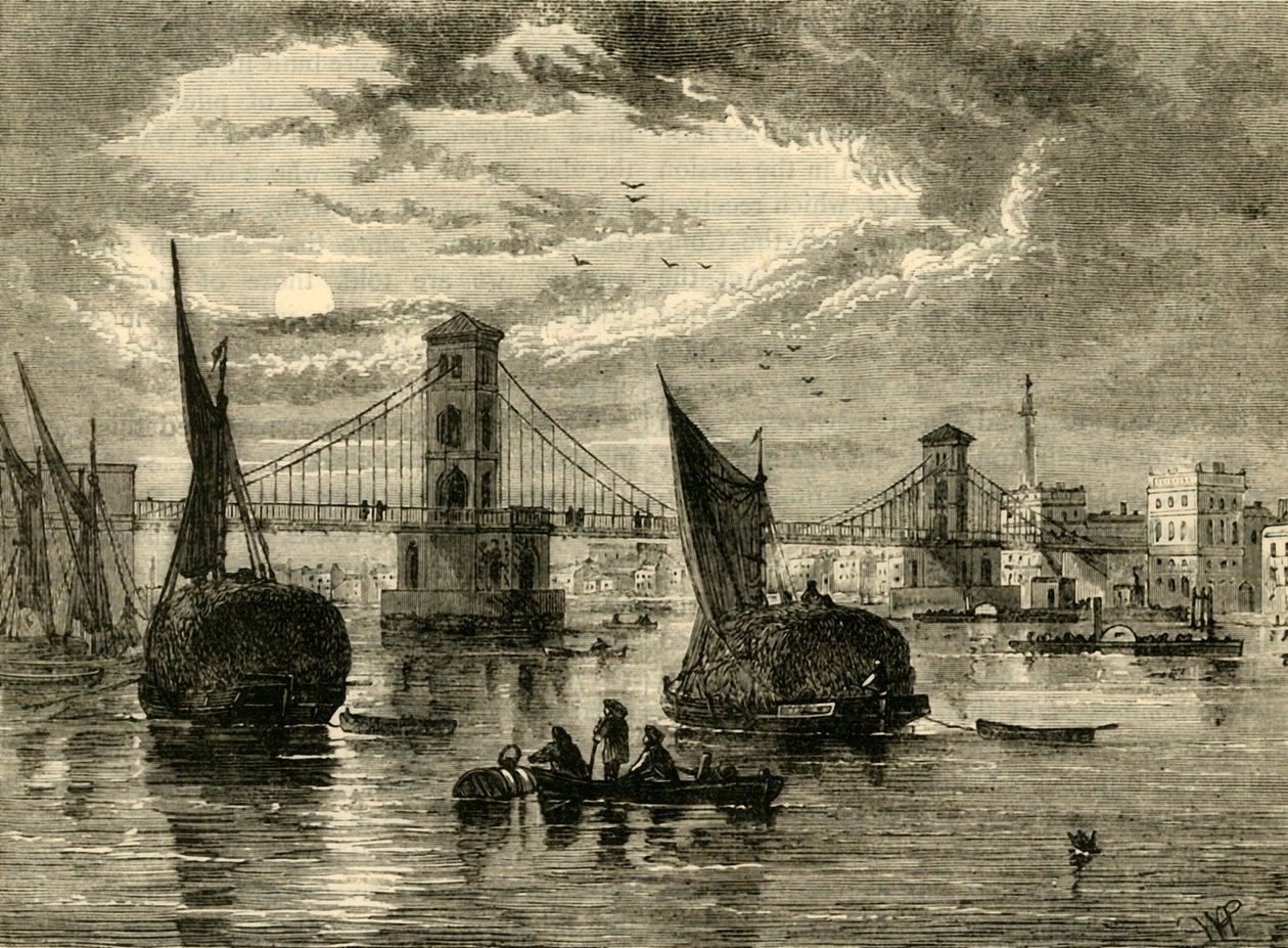 جسر هانجرفورد المعلق ، 1850 ، 1881. بواسطة غير معروف