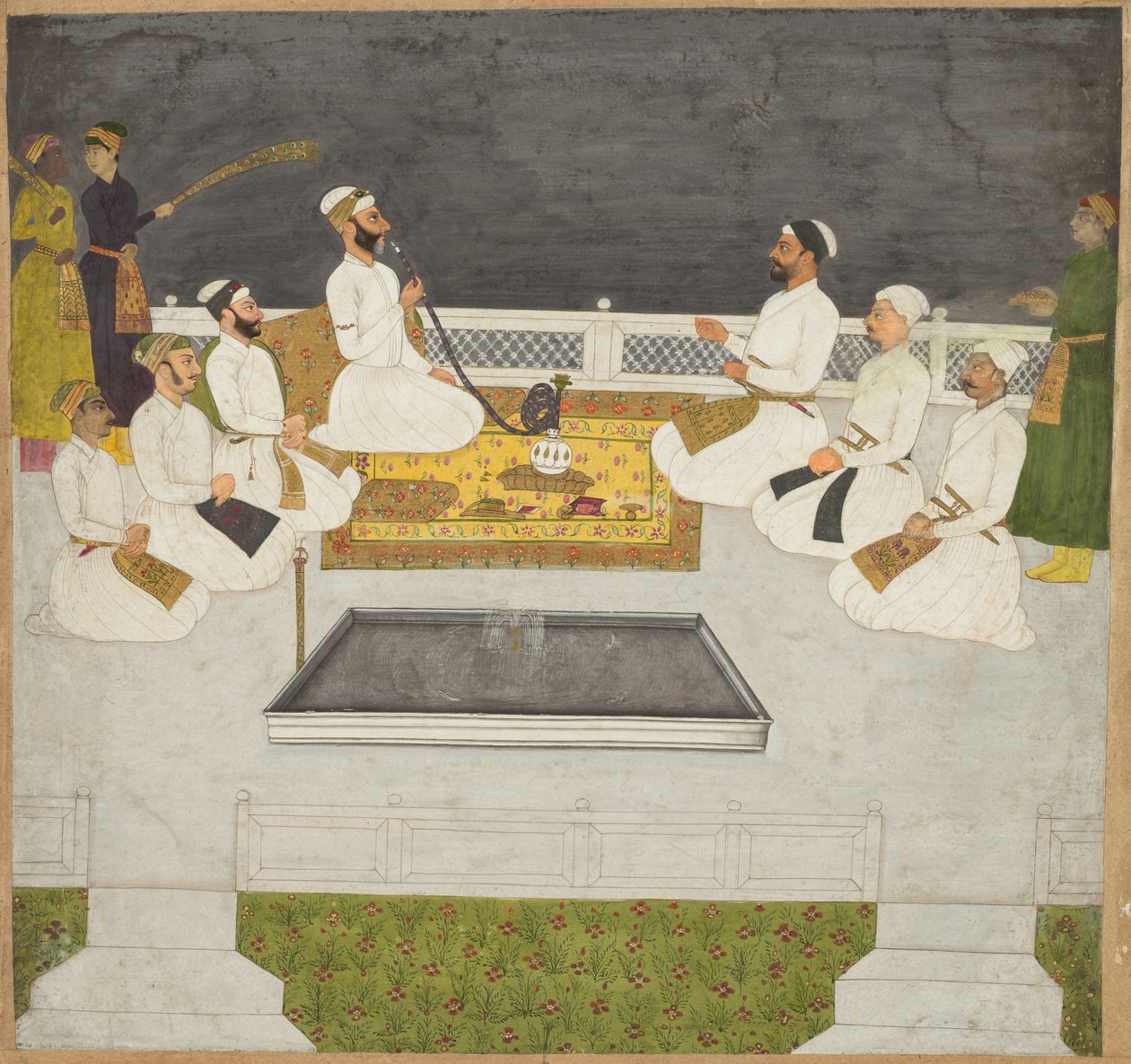 حسين علي خان الترفيه عن إخوانه السيد الإخوة ، ج. 1712-19. بواسطة غير معروف