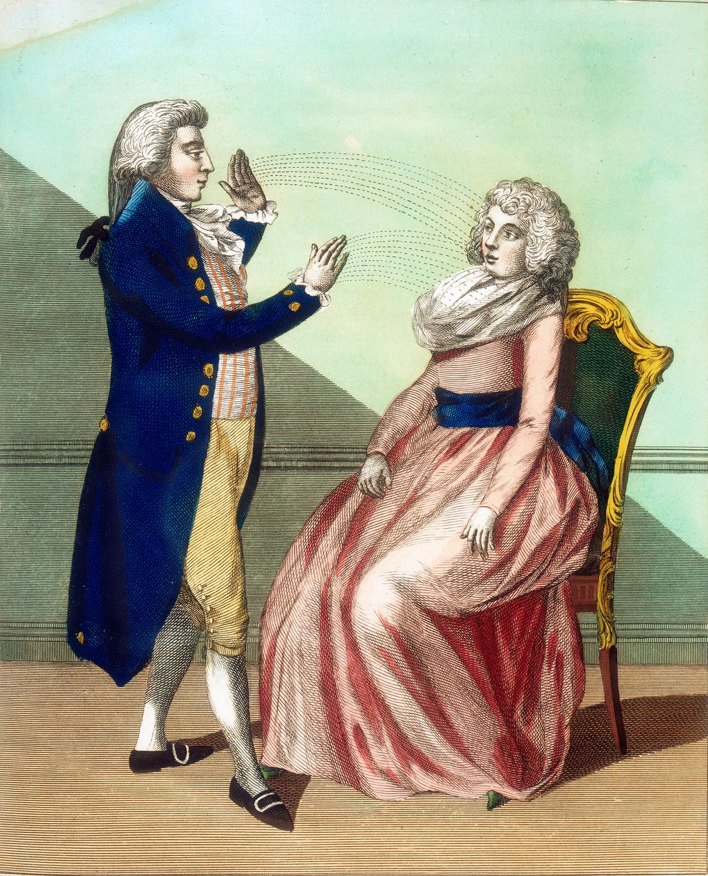 التنويم المغناطيسي يفتن المريض ، c1795 بواسطة غير معروف