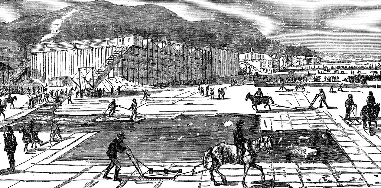 تجمع جليدي على نهر هدسون بالقرب من نيويورك ، الولايات المتحدة الأمريكية ، 1875 بواسطة غير معروف