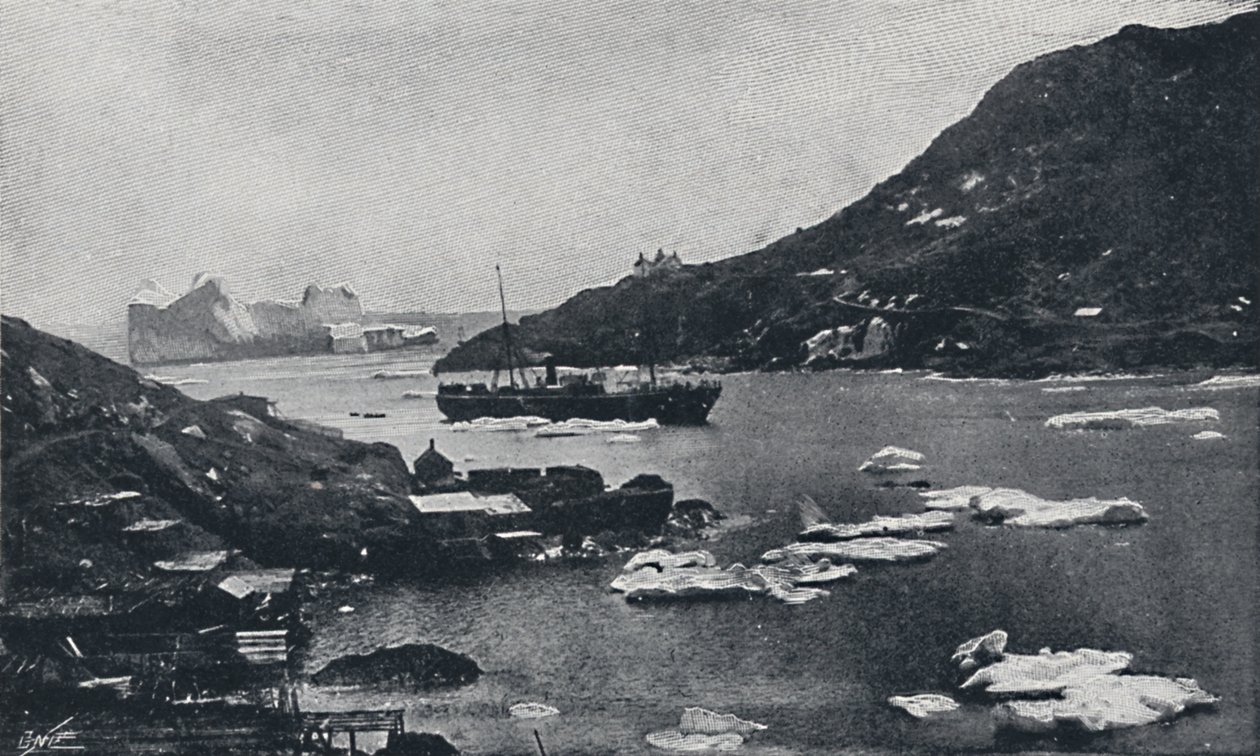 الجبال الجليدية في ميناء سانت جونز ، 1924 بواسطة غير معروف