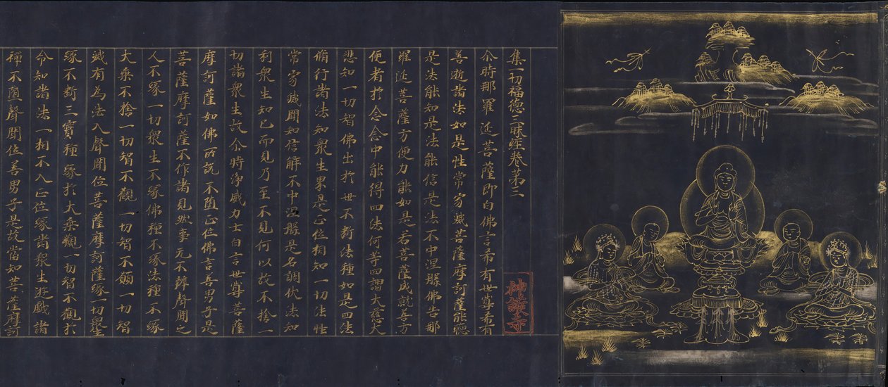مقدمة مصورة لسوترا التنوير من خلال التراكم ... ، c1150-85. بواسطة غير معروف