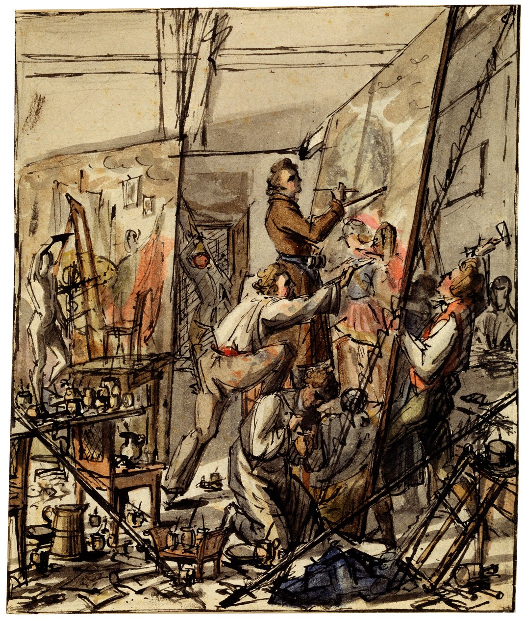 في استوديو الفنانين ، 1820s بواسطة غير معروف