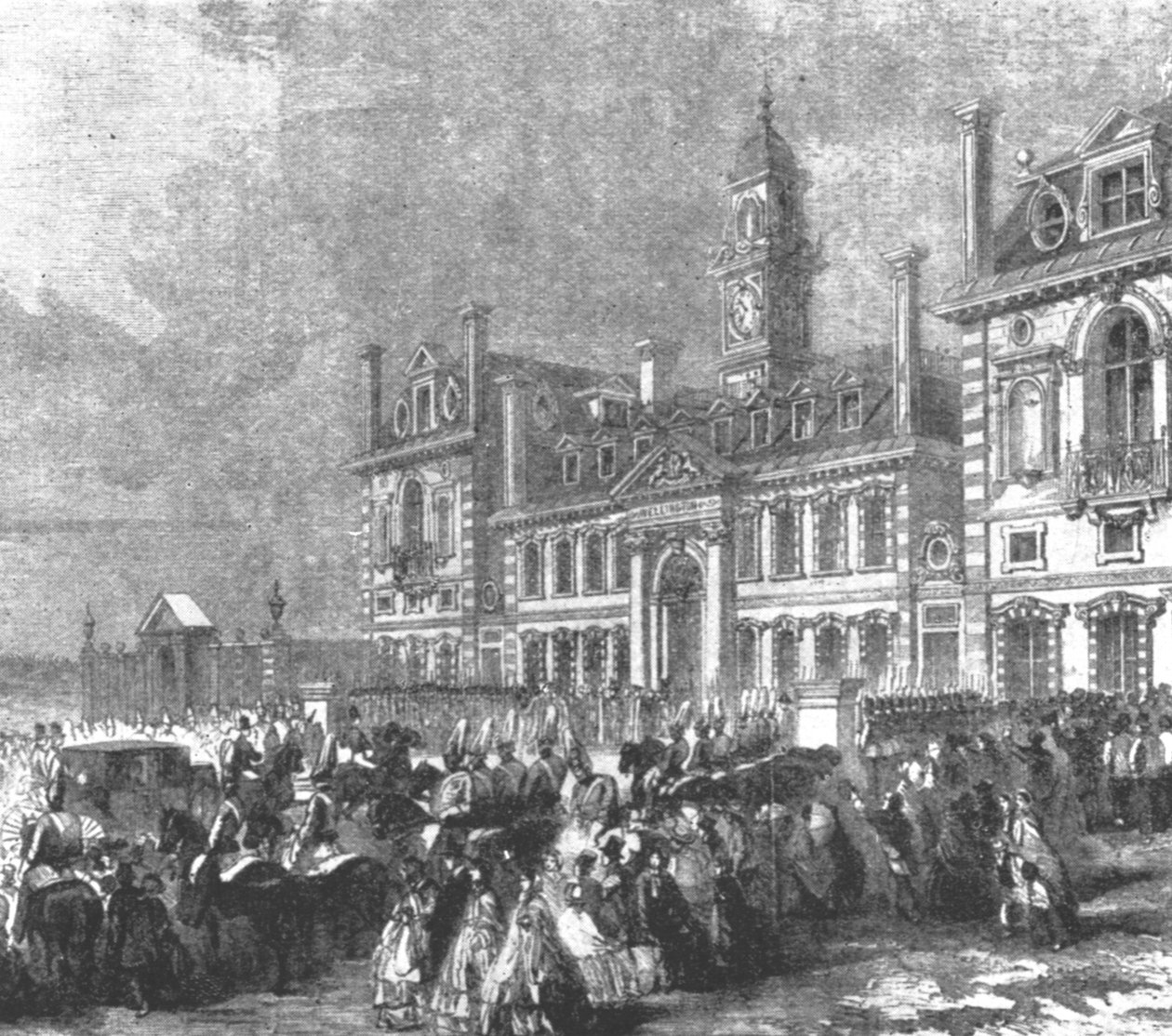 افتتاح كلية ويلينغتون ، ساندهيرست: وصول الملكة فيكتوريا ، 1859 ، 1901. بواسطة غير معروف