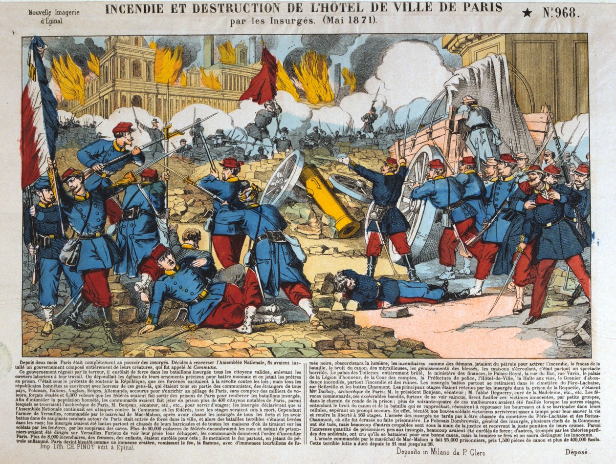 حريق وتدمير فندق دو فيل ، باريس ، 24 مايو 1871 بواسطة غير معروف