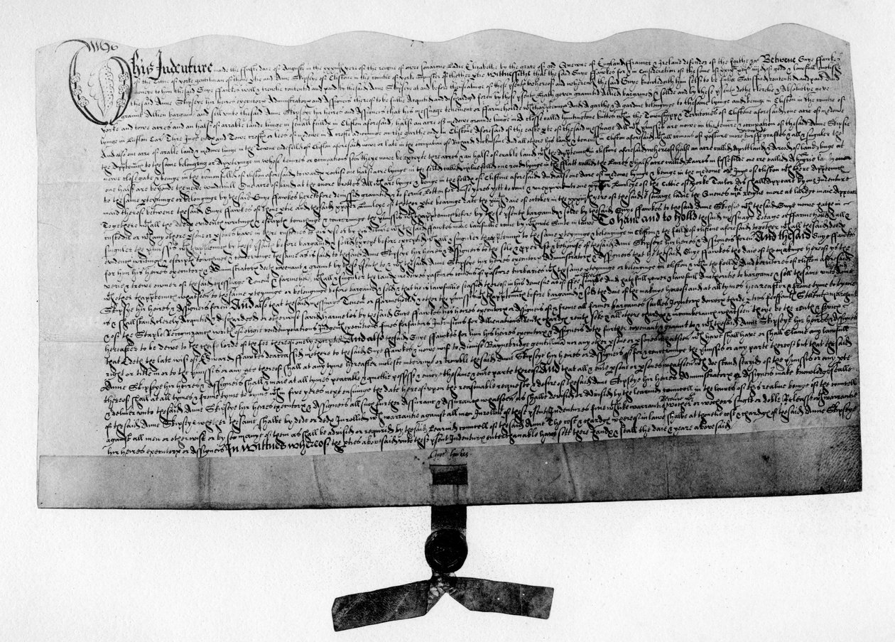 Indenture لبيع الأرض ، موقعة من قبل جاي فوكس ، أوائل القرن السابع عشر 1901 بواسطة غير معروف