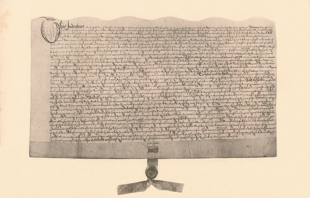 Indenture لبيع الأراضي ، التي وقعها غي فوكس ، أوائل القرن السابع عشر ، 1901 بواسطة غير معروف