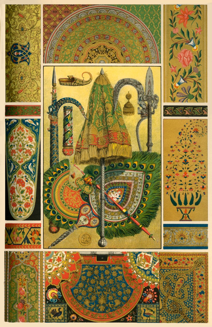 أشغال معدنية هندية وتطريز ونسج ورسم 1898. بواسطة غير معروف