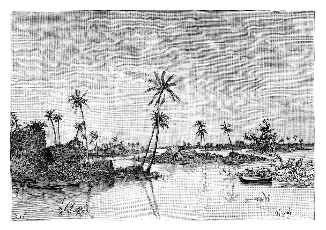 مستوطنة هندية في جزر خليج سان بلاس ، c1890 بواسطة غير معروف