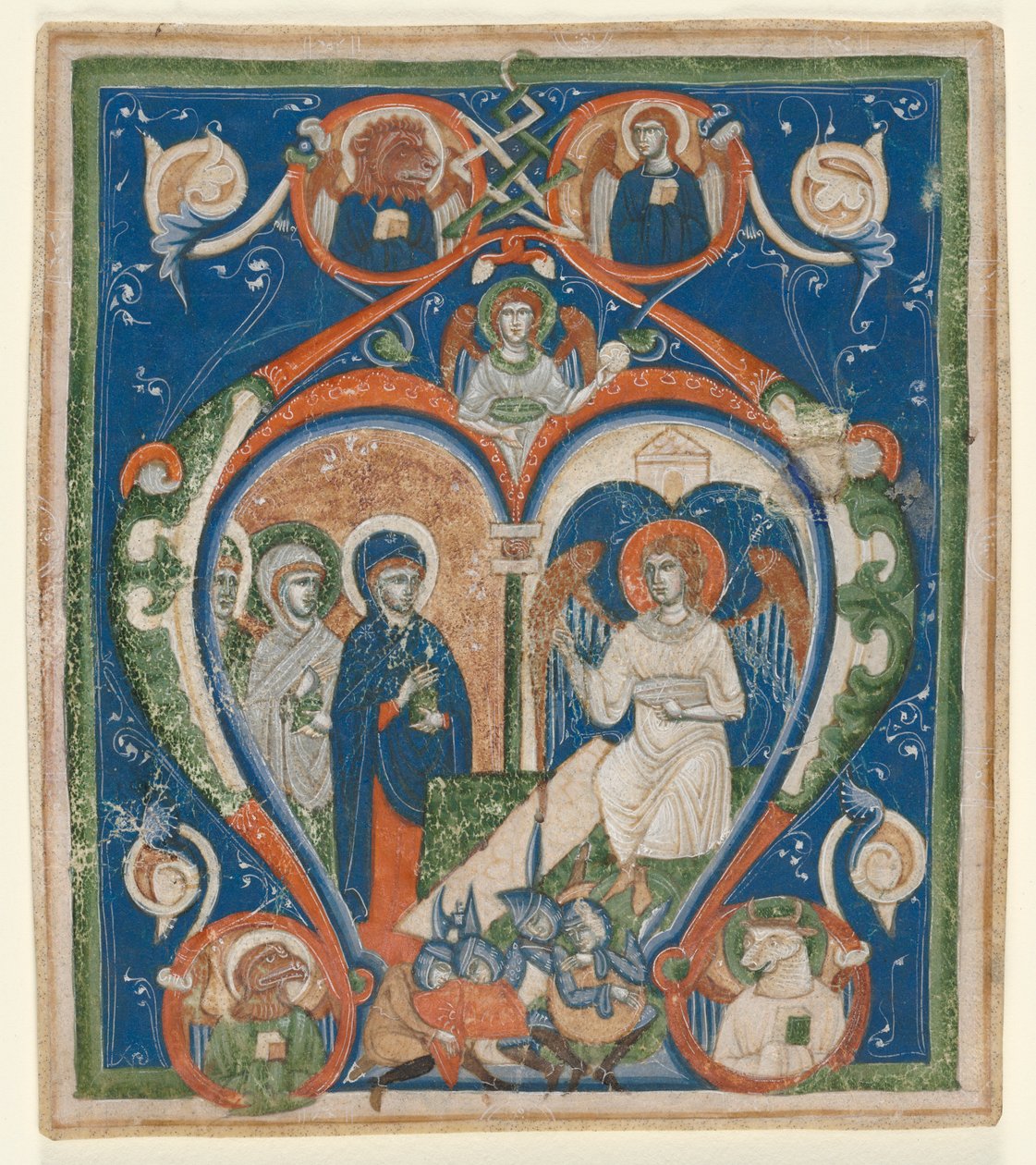الأولي A [ngelus Domini descendit] من مضاد للفصائل: The Marys at the Tomb ، c1280-1300. بواسطة غير معروف