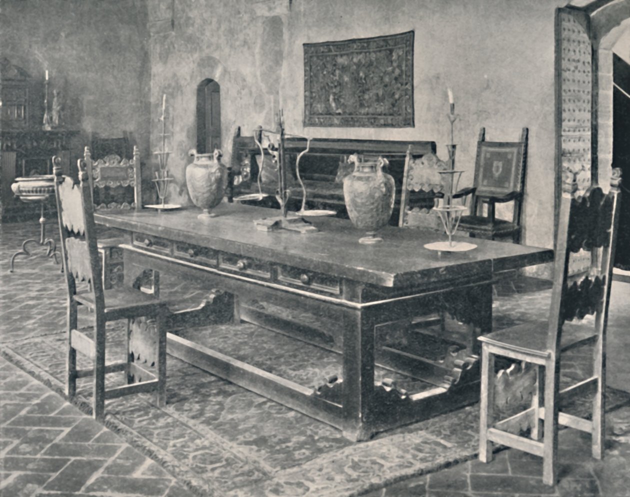 الداخلية ، Palazzo Davanzati - مع جدول القرن الخامس عشر من بارما أو منطقة مودينا ، 1928 بواسطة غير معروف