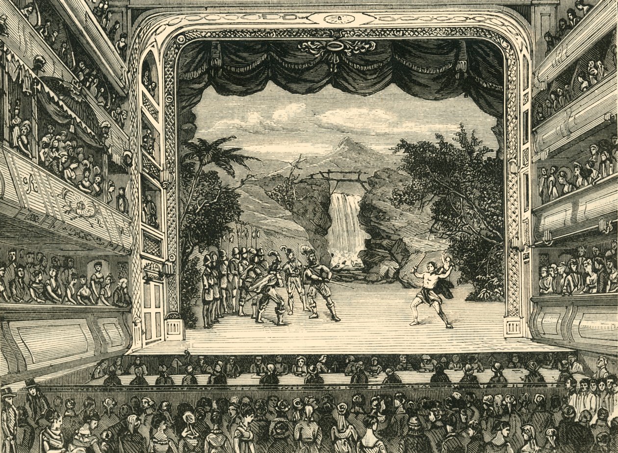 داخل مسرح كوفنت جاردن عام 1804 ، 1881. بواسطة غير معروف