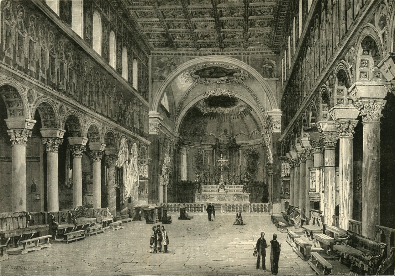داخل سان أبوليناري نوفو ، رافينا ، 1890. بواسطة غير معروف