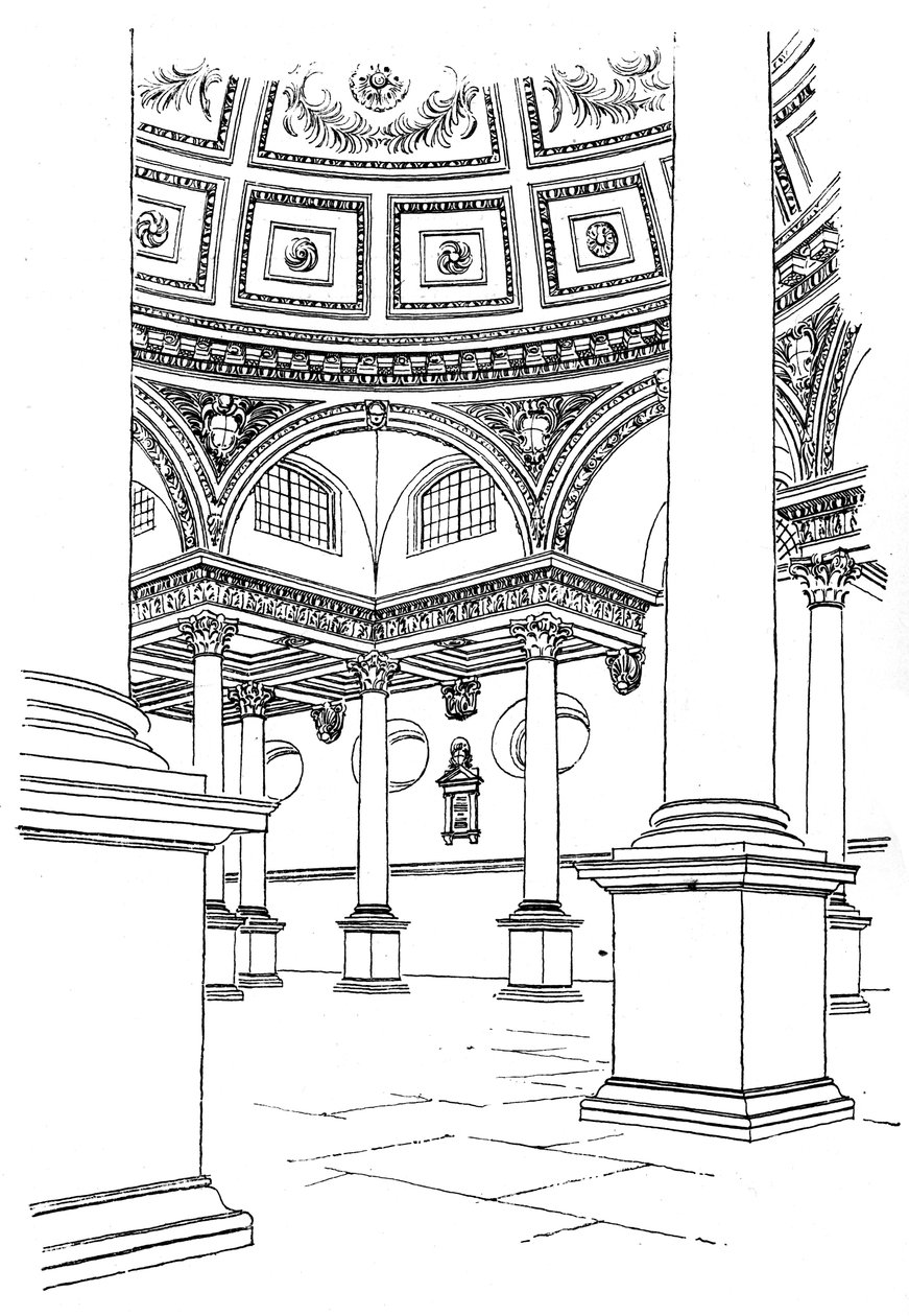 داخل كنيسة St Stephens ، Walbrook ، مدينة لندن ، 1893 بواسطة غير معروف