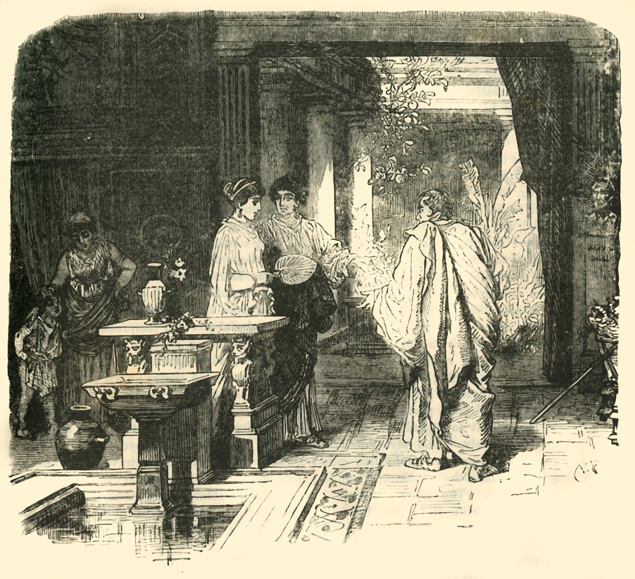داخل منزل روماني ، 1890. بواسطة غير معروف