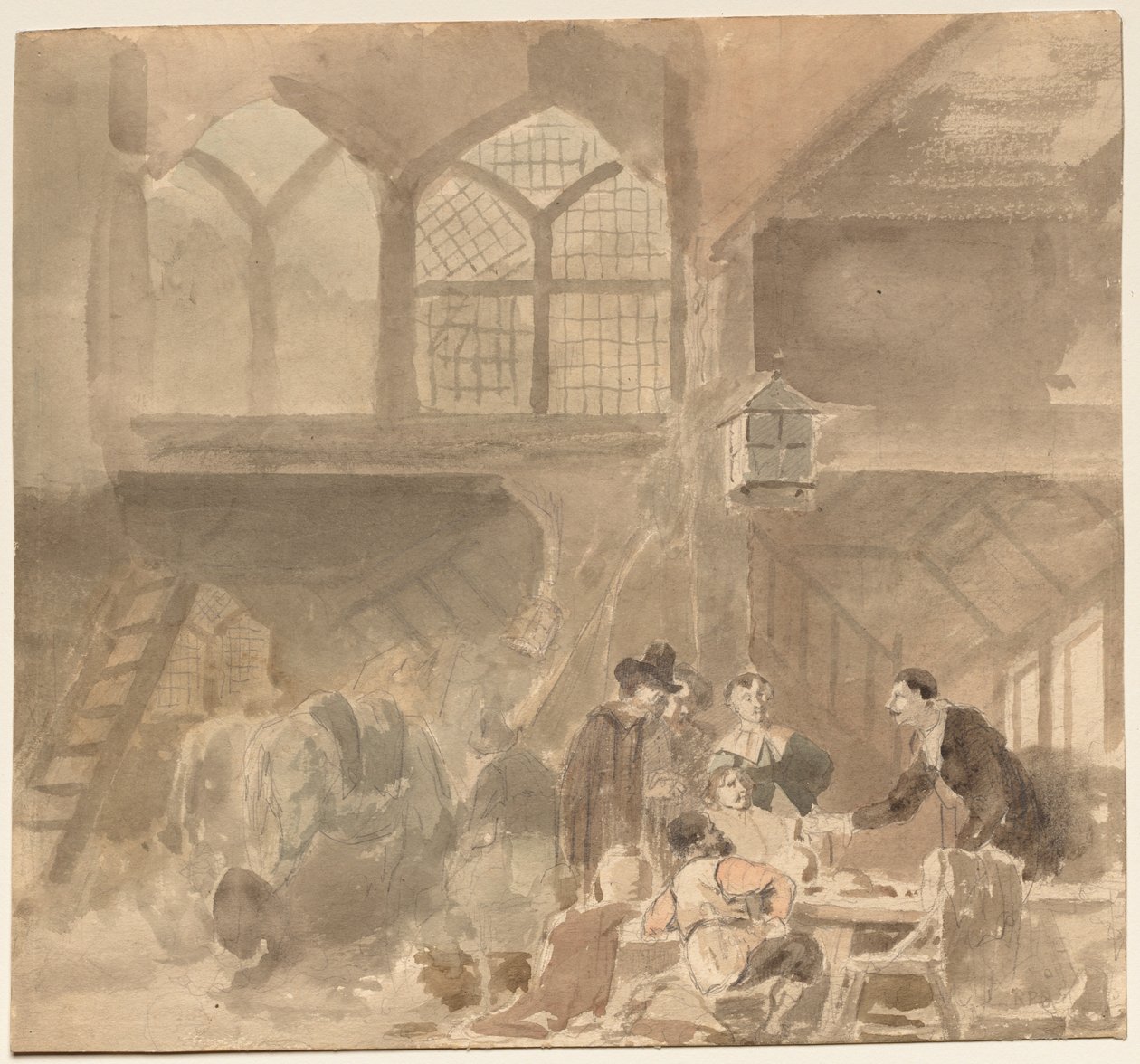 داخل نزل ، 1800s. بواسطة غير معروف
