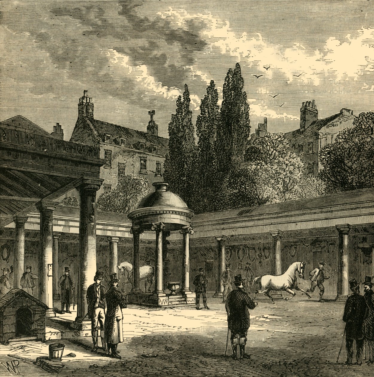 داخل المحكمة- ساحة ساحة Tattersalls القديمة ، c1876. بواسطة غير معروف