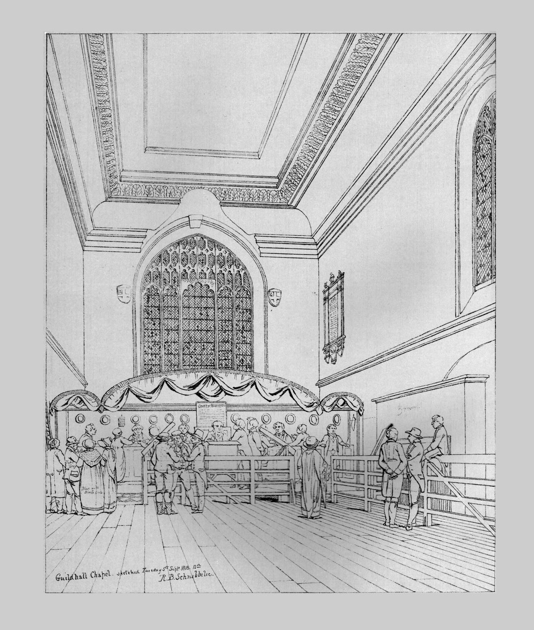 المنظر الداخلي لكنيسة جيلدهول ، 1815 ، 1886 بواسطة غير معروف