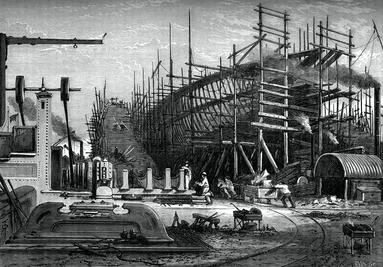 السفينة الحديدية ، ساحة السادة Samudas ، جزيرة الكلاب ، لندن ، c1880 بواسطة غير معروف