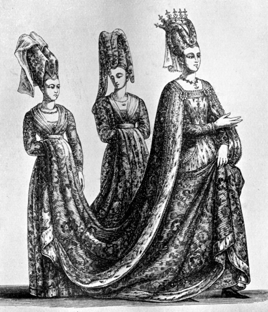 إيزابيلا من بافاريا ترتدي غطاء رأس متشعب ، 1435 ، 1910 بواسطة غير معروف