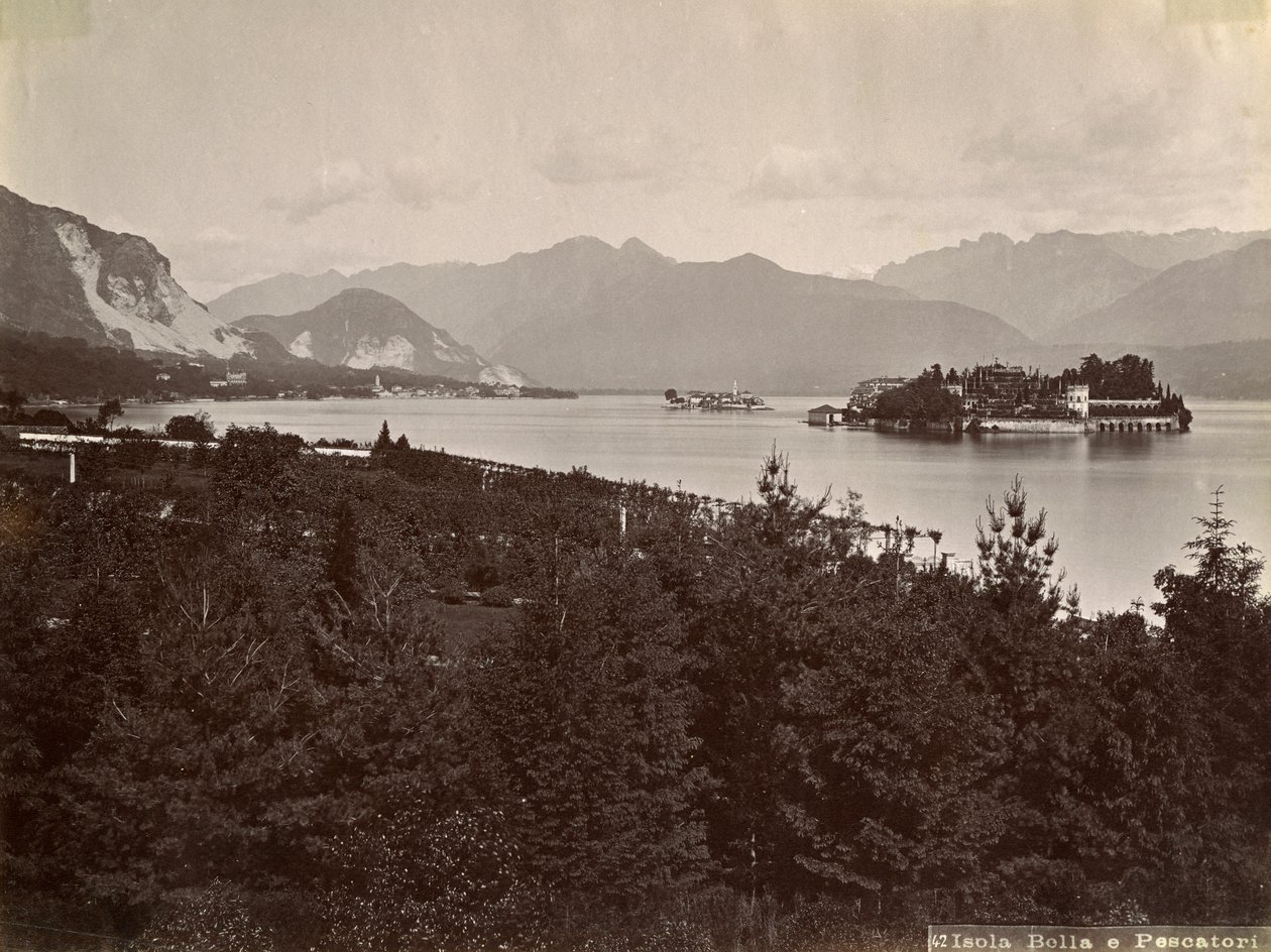 جزيرة الصيادين جزيرة بيسكاتوري للصيادين ، بحيرة ماجوري ، إيطاليا ، 1890 بواسطة غير معروف