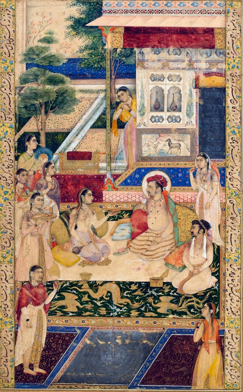 جهانكير والأمير خرم مع نور جهان ، c1624-1625 بواسطة غير معروف