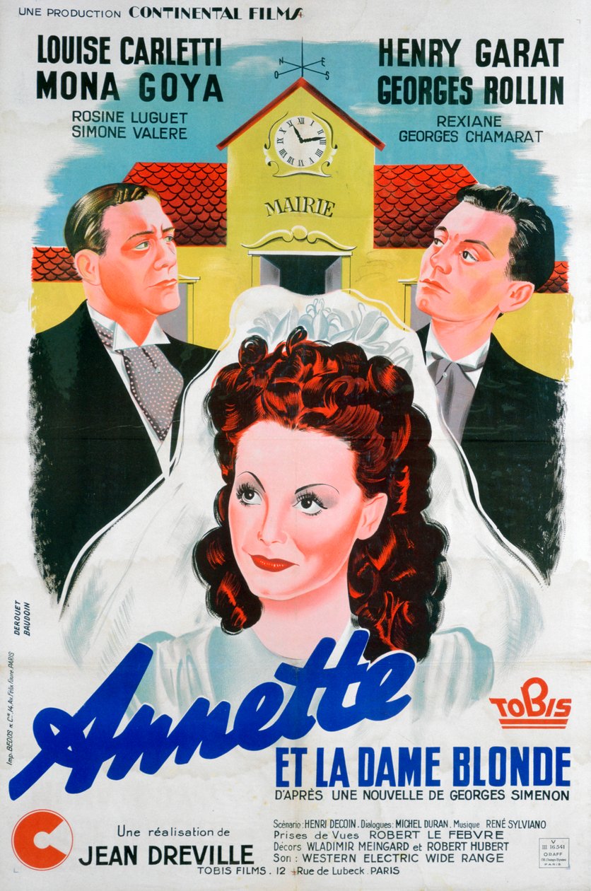Jean Drevilles Annette et la Dame Blonde، Annette and the Blonde Woman، 1941 بواسطة غير معروف