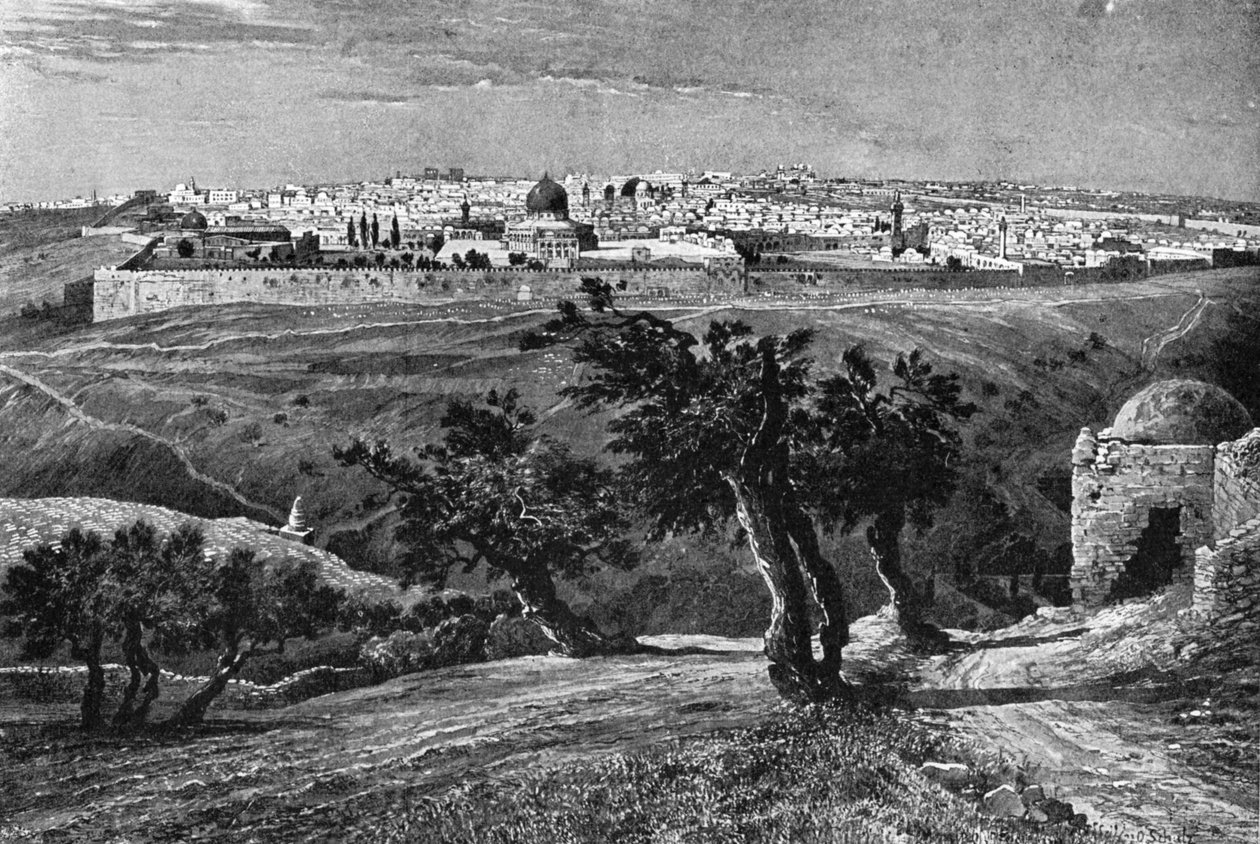 القدس ، من جبل الزيتون ، 1902 بواسطة غير معروف