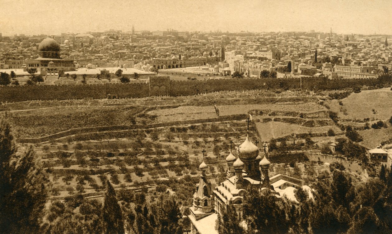القدس من جبل الزيتون ، c1918-c1939. بواسطة غير معروف