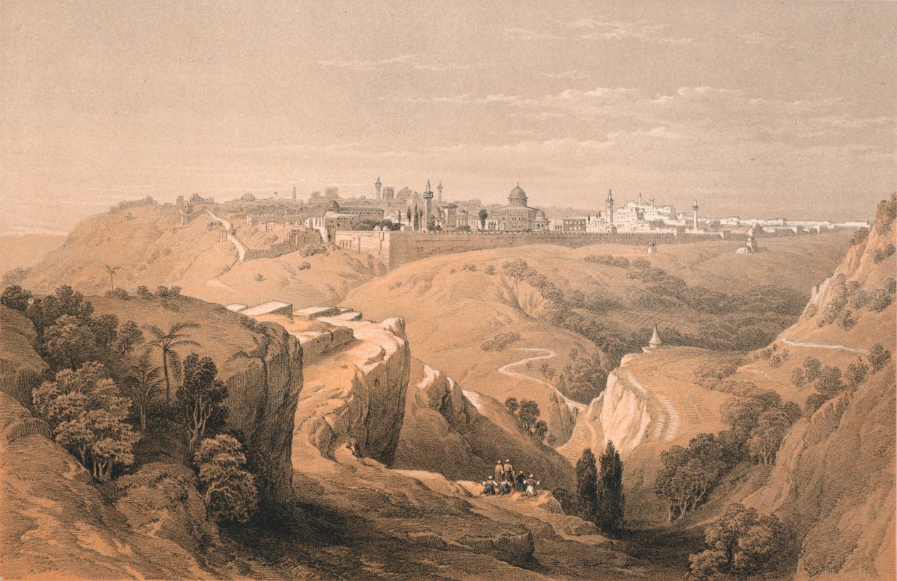 القدس من الطريق المؤدي إلى بيت عنيا ، 1855. بواسطة غير معروف