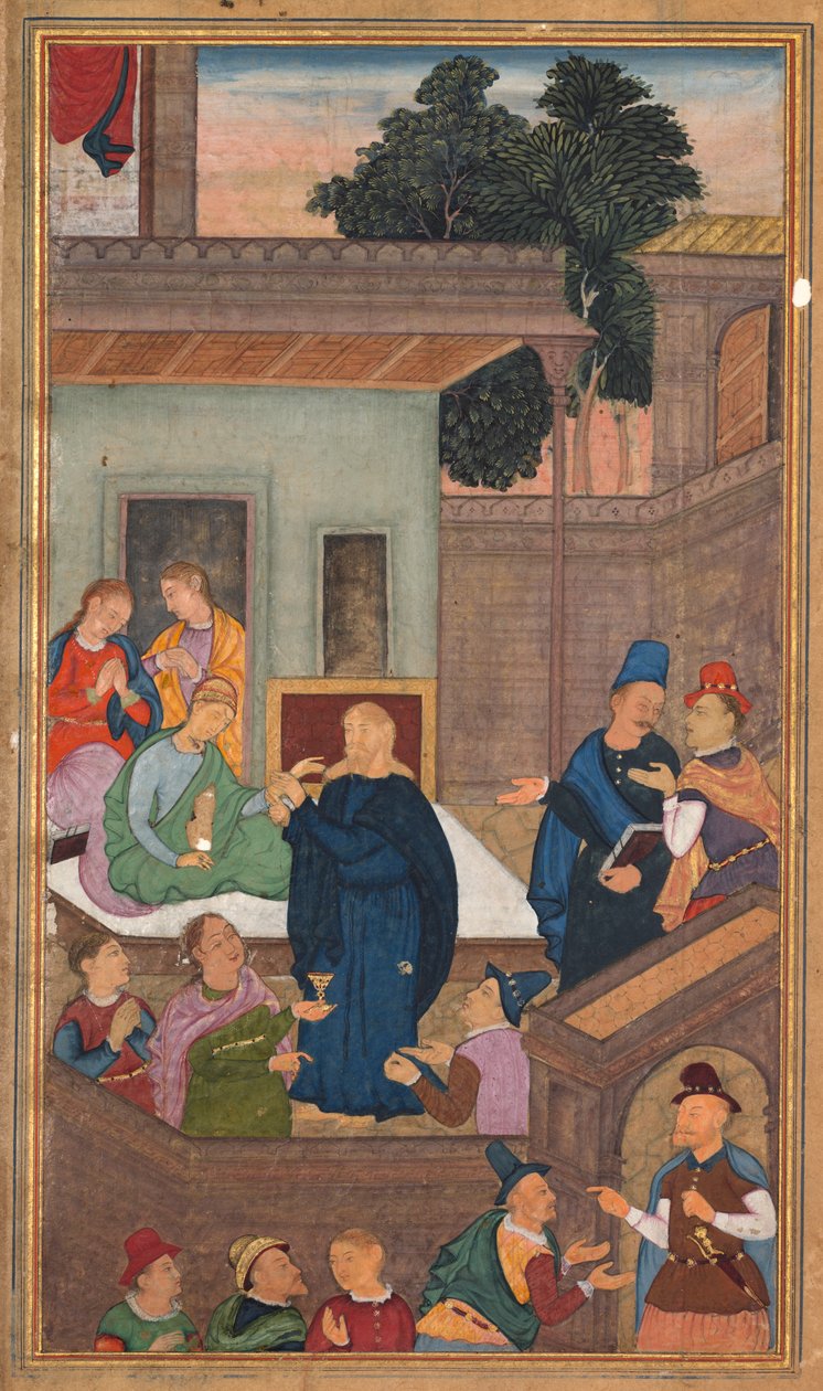 يسوع يقيم ابنة يايروس من بين الأموات ، من مرآة القداسة ميرات القدس ، 1602-1616 بواسطة غير معروف