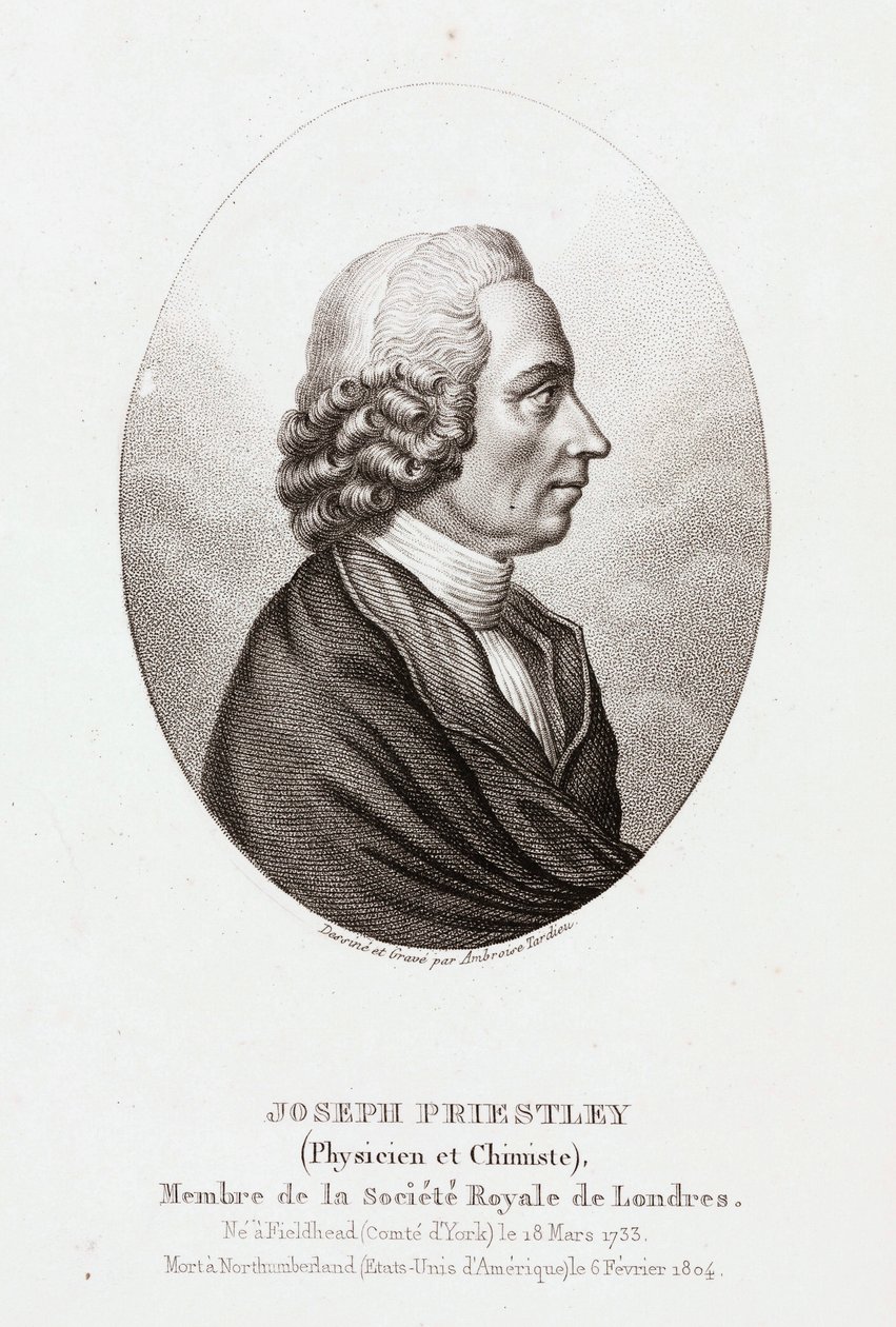 جوزيف بريستلي ، عالم لاهوت وكيميائي إنجليزي-أمريكي ، عام 1780 بواسطة غير معروف