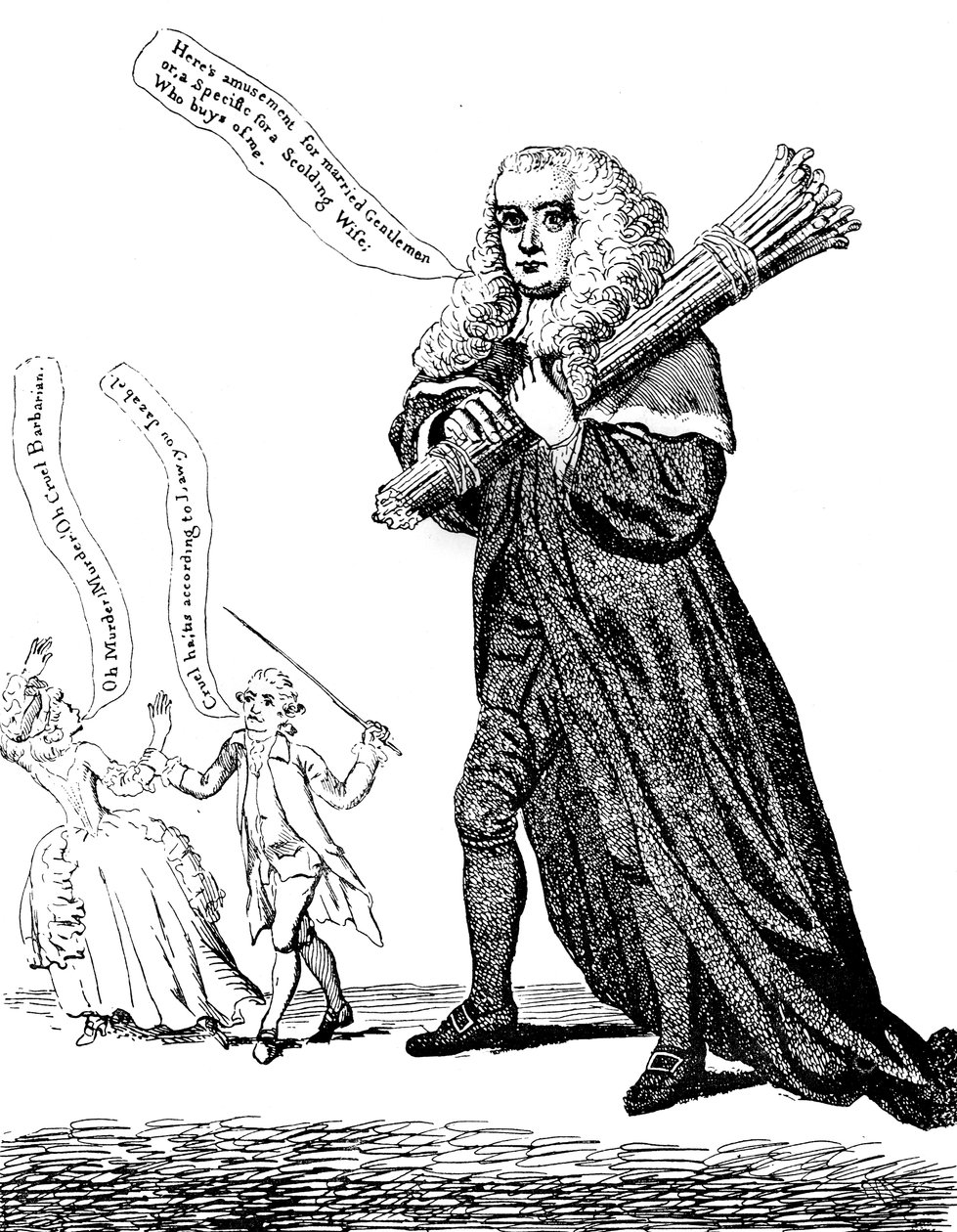 القاضي الإبهام أو العصي من الحجم القانوني لتأديب الأسرة ، 1782 بواسطة غير معروف