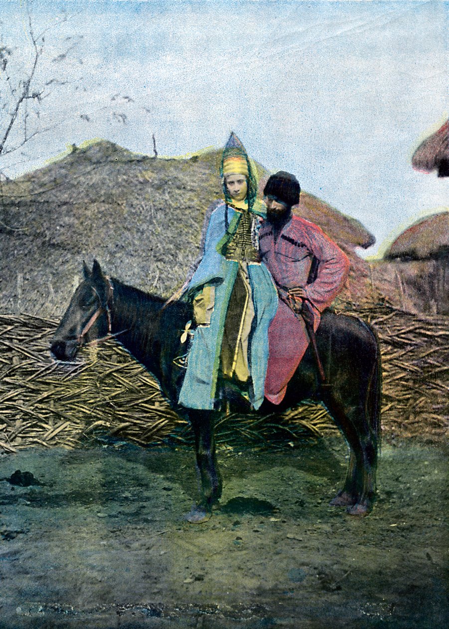 زوجين كاباردين في رحلة ، c1890 بواسطة غير معروف