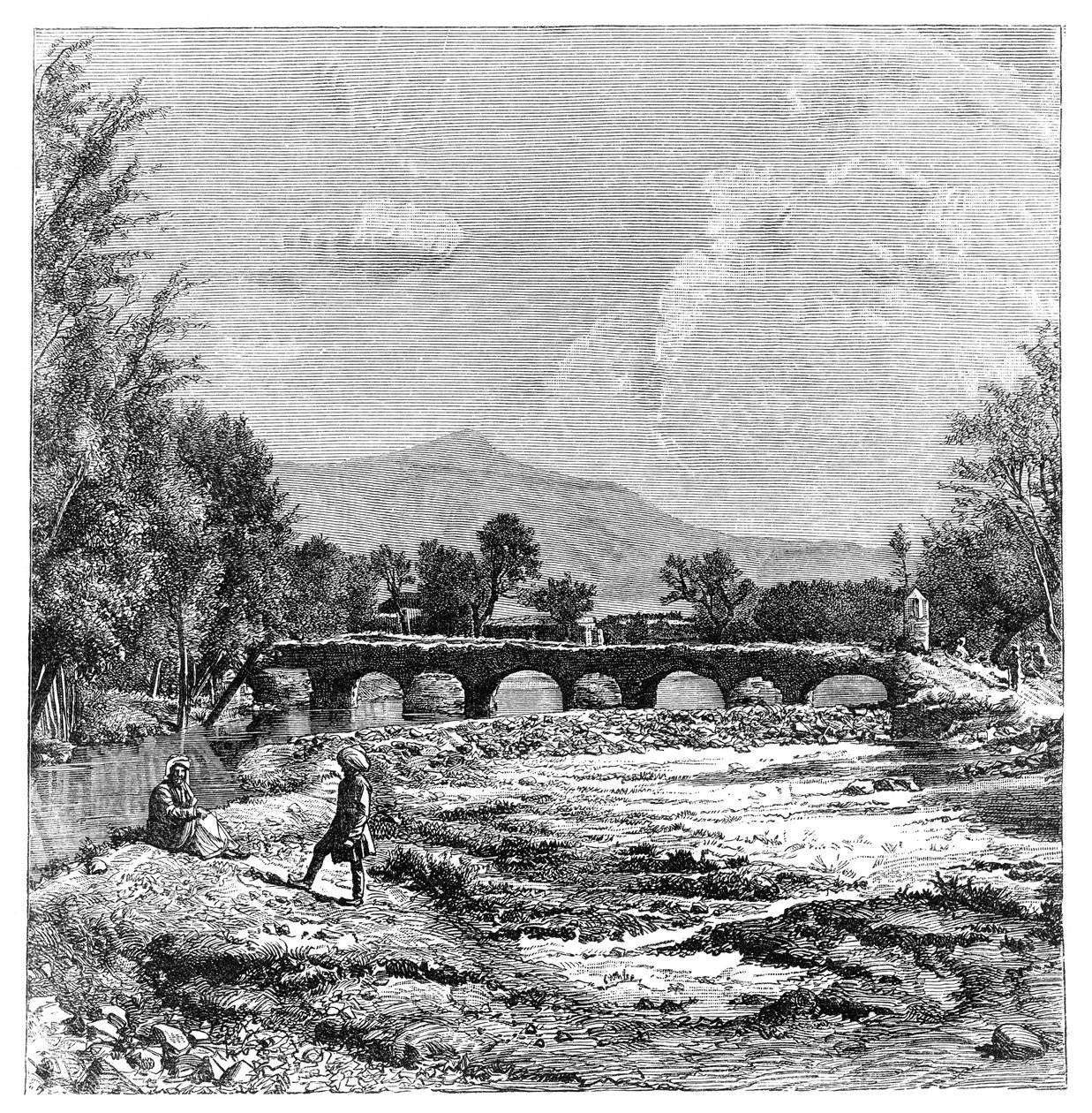 نهر كابول ، أفغانستان ، 1895 بواسطة غير معروف