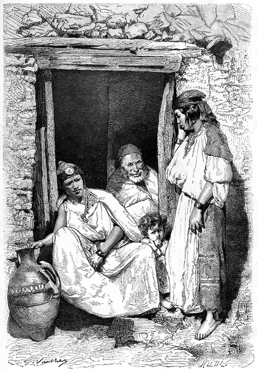 مجموعة عائلة القبائل ، الجزائر ، c1890 بواسطة غير معروف